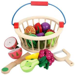 生生生活馆儿童木制磁性切水果蔬菜切切乐过家家厨房玩具3 6岁