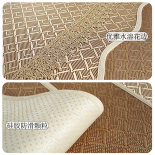 冰丝凉席沙发垫竹藤席套罩防滑透气欧式 沙发凉垫坐垫全包定制 夏季