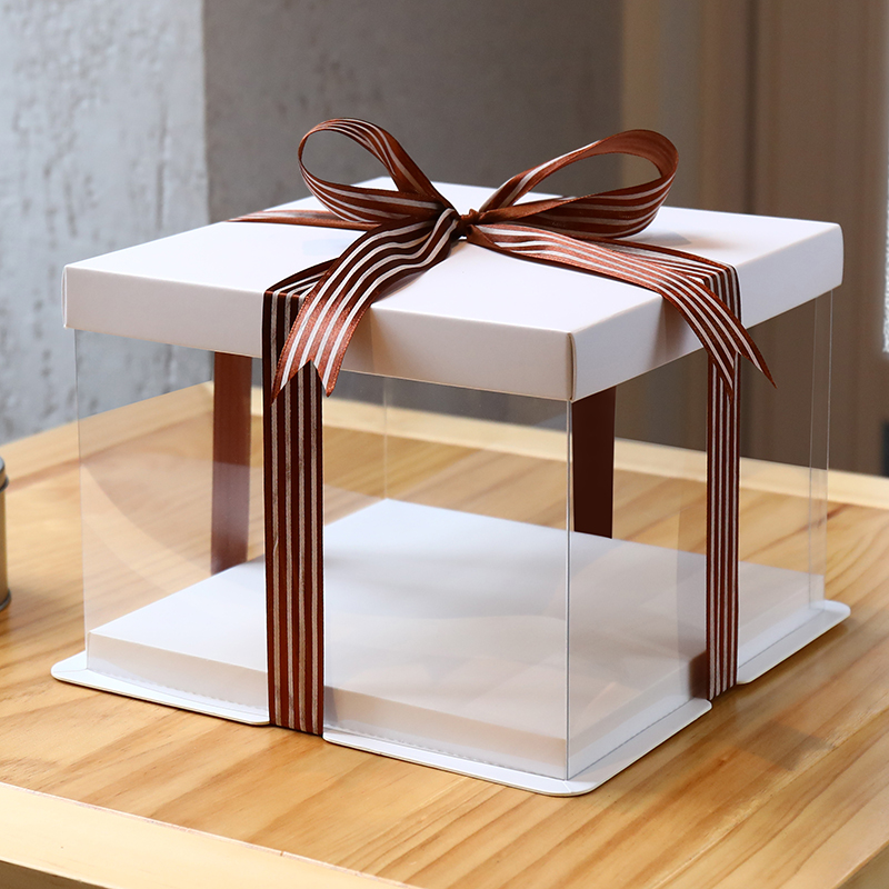 全透明生日蛋糕盒包装 盒子芭比气球加高西点手提烘培慕斯6寸8寸