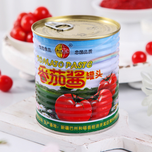 新疆番茄酱无添加198g多规格罐头装 家用半球红披萨意面番茄料