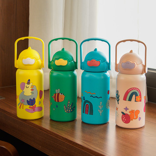 定制定制316儿童保温杯吸管水杯子带提手大容量水壶杯子礼品