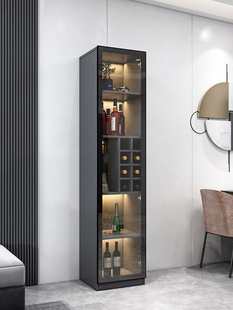 玻璃小酒柜展示柜2023新款 简约现代家用客厅靠墙酒架储物电视边柜