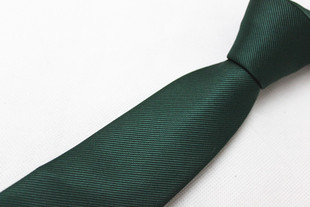 领带 涤丝南韩丝绿色纯色6CM潮款 休闲窄款 低价出口色织男士 韩版
