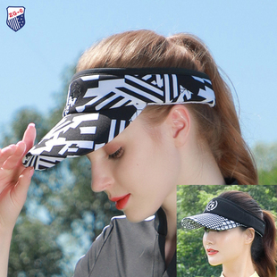 高尔夫帽子时尚 运动女士球帽空顶帽黑加花色防晒遮阳帽子 ZG6新款
