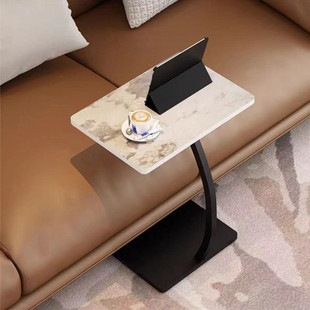 岩板方形小边桌可移动沙发c型边几客厅轻奢大理石茶几简约角几