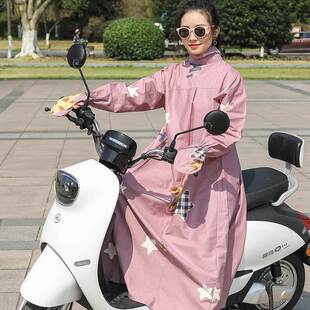 电动摩托车防晒衣全身女夏季 遮阳手套骑车电动车防晒披肩加长加厚