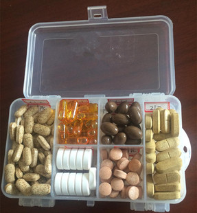 随身便携迷你小药盒一周大容量透明10格药品收纳盒口服液分装 药盒