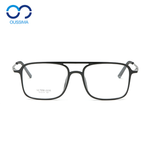 方形钨碳塑钢双梁眼镜框男女潮超轻舒适无鼻托平光近视眼镜架2235