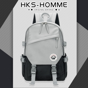 HKS－HOMME工装 双肩包女大学生旅行包校园书包男高中通勤双肩背包