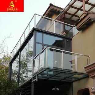 钢化玻璃护栏别墅阳台室内家用简约不锈钢楼梯扶手栏杆立柱自装