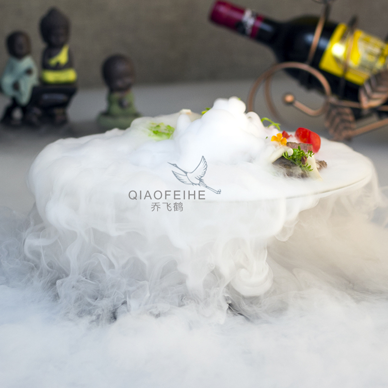 创意干冰玻璃餐具意境碗分子料理美食个性 帽盘飞碟酒店刺身盘冰盘