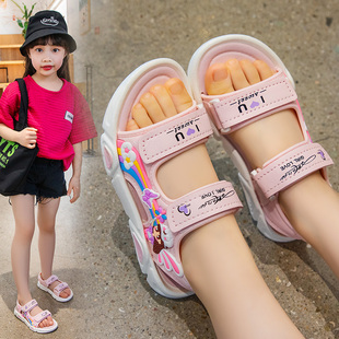 夏季 公主凉鞋 女童凉鞋 可爱风软底爱莎女孩运动凉鞋 中大童沙滩鞋