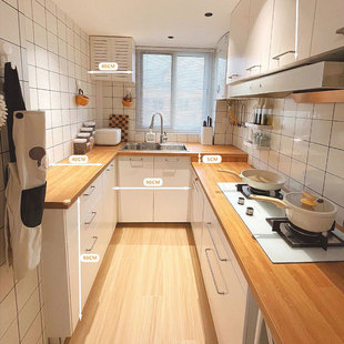 定制整体橱柜厨房现代简约全屋定制橱柜灶台柜一体实木石英石台面