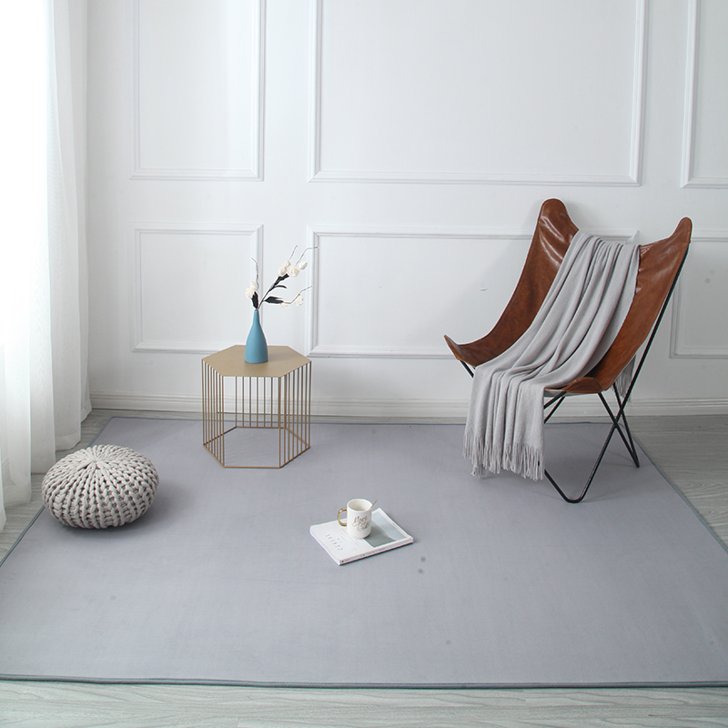 北欧现代轻奢客厅纯色地毯几何沙发茶几垫床边毯卧室地毯可机洗
