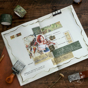 饰系列胶带10款 和纸胶带古风地图邮票贴手帐DIY 暮光之城 复古装