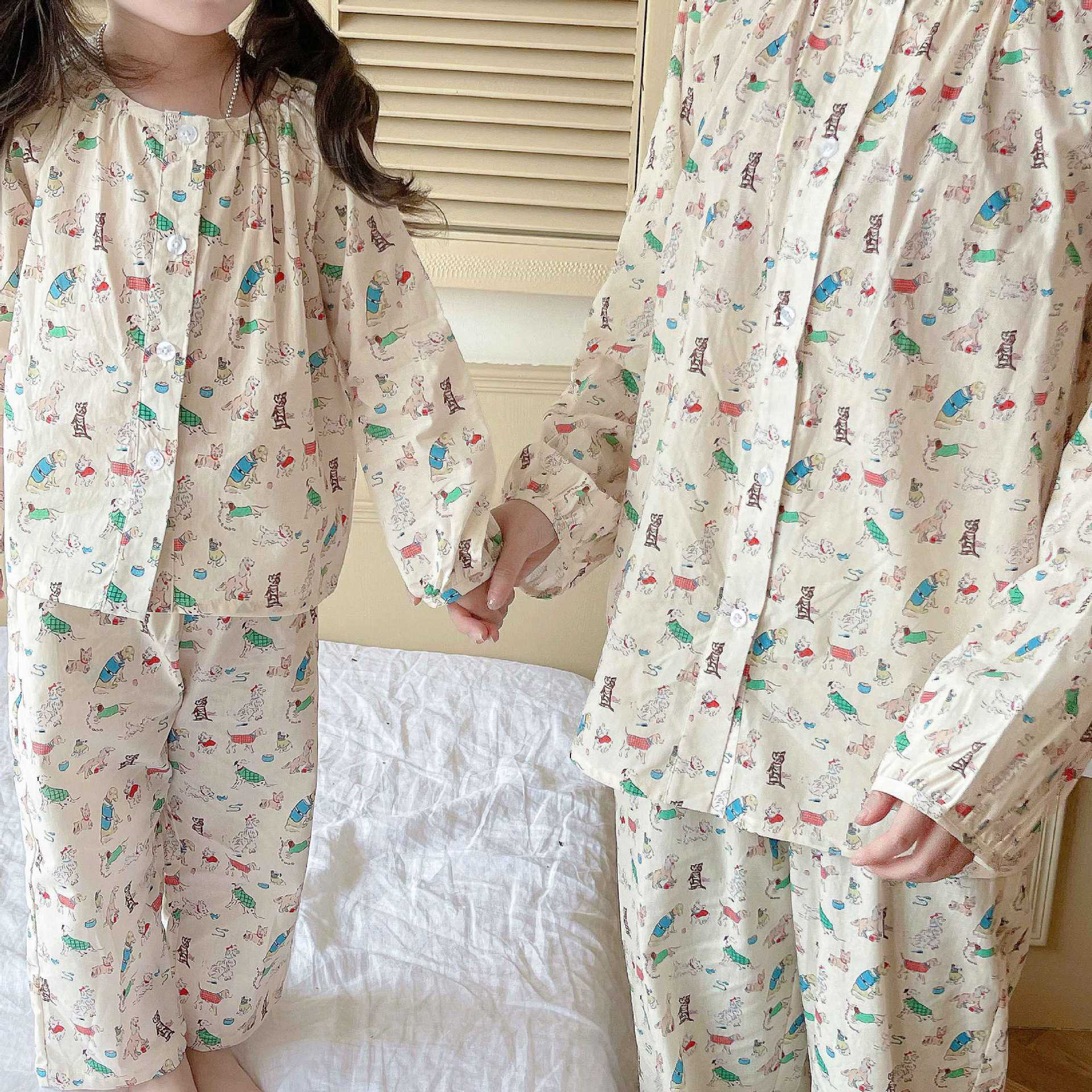 儿童家居服套装 宝宝纯棉卡通睡衣女童母女装 春季 亲子装 空调服 夏季