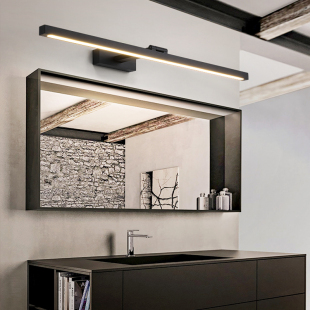 北欧简约铝材浴室柜镜前灯led卫生间洗手间免打孔防水镜柜专用灯