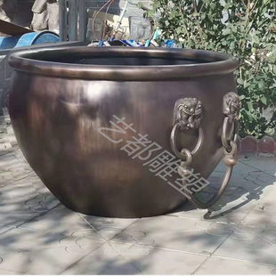 铸铜大缸荷花缸水缸鱼缸莲花缸民宿庭院旅游景点景观铜缸铁缸