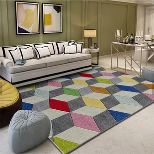 北欧简约抽象客厅地毯现代简约欧式 茶几垫卧室床边样板间耐脏水洗