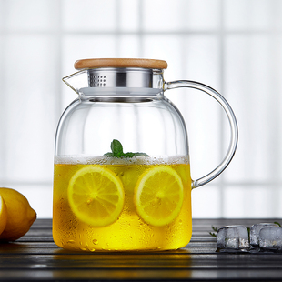 冷水壶玻璃水壶耐高温大容量冰箱储水瓶家用凉白开果汁泡茶壶套装