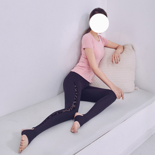 高腰显瘦柔美中国风蕾丝边运动长裤 女 FITSIS高强度弹力健身瑜伽裤