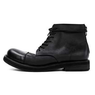 JULIUS牛皮系带靴软皮鞋 设计师品牌暗黑切尔西 GAOSTUDIOS高帮男鞋