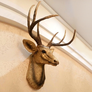 美式 鹿头装 饰品墙上复古壁饰酒吧服装 店墙饰挂件客厅招财鹿墙饰