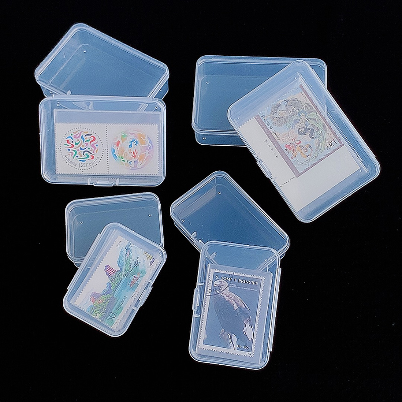 邮票收藏盒迷你收纳盒小型零件盒方形螺丝小件样品透明塑料盒便携
