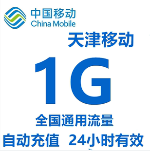 自动充值 24小时有效 日包 天津移动流量充值1G 全国通用手机流量