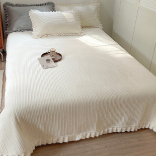 加厚珊瑚绒2023新款 床单三件套防滑夹棉炕盖 牛奶绒床盖单件冬季