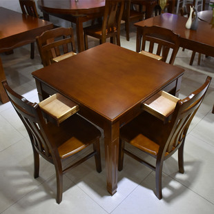 实木餐桌实木方桌子餐桌椅组合正方形饭桌家用小户型简约方桌牌桌