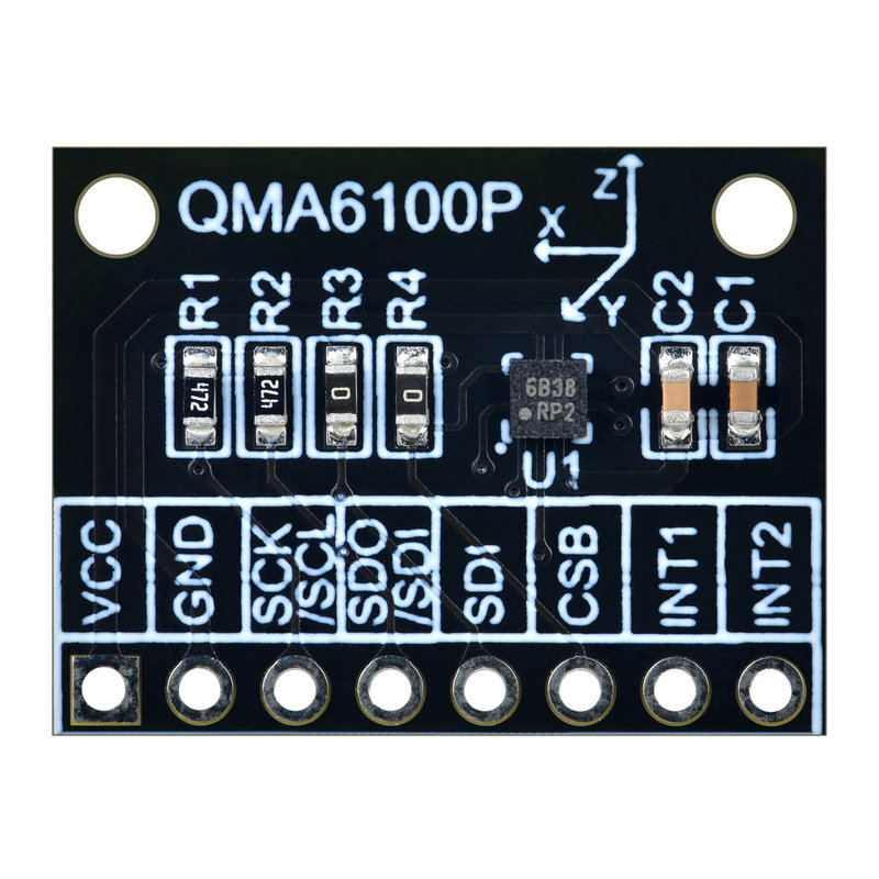 QMA6100P 三轴 IIC SPI 模块测试板 硬件计步 重力加速度