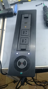 电动翻转桌面插座 自动旋转台面排插电源多媒体接线盒USB无线充电