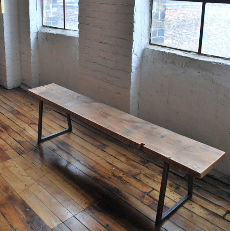 乡村loft复古铁艺实木换鞋 凳简约长凳子衣帽凳玄关凳休息长凳 美式
