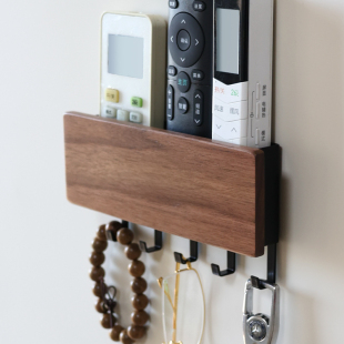 实木质磁吸壁挂式 空调电视机遥控器收纳盒客厅入户门玄关钥匙挂钩