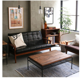 北欧日式 小户型皮艺布艺沙发实木沙发单人双人三人沙发咖啡厅沙发
