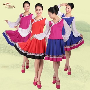 藏族舞台装 长袖 广场舞服装 套装 民族舞蹈服装 杨艺红草 新款 演出服