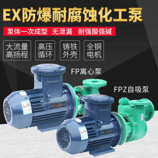柯朝工匠EX防爆泵自吸增压工业循环帮G浦耐腐泵FP离心泵FPZ塑料