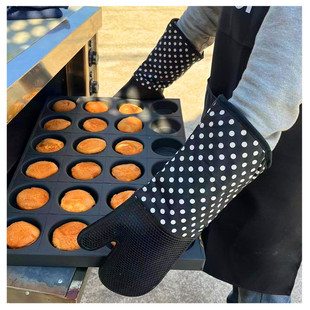 烤箱烘烤炉蒸饭耐高温500度隔热烘培加长厚商用家用防Z烫矽胶手套