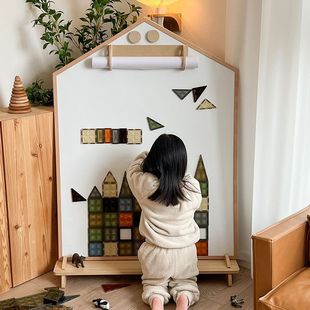 儿童画板磁性涂鸦小黑板白板双面幼儿宝宝绘画写字板支架式 家 推荐