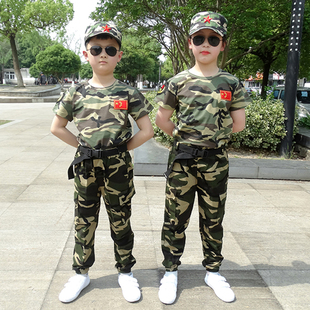 儿童迷彩服套装 男女童夏季 推荐 军训服装 幼儿园特种兵夏 小学生短袖