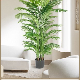 仿真绿植假植物高端轻奢大v型室内盆栽装 饰摆件散尾葵仿真花摆设