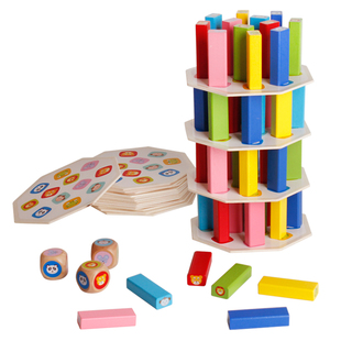 儿童益智层层叠叠乐叠叠高积木木质玩具釜底抽薪桌面亲子互动游戏