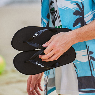 夹拖沙滩鞋 夏季 路拉迪户外穿人字拖男士 防滑耐磨凉拖夹板软底拖鞋