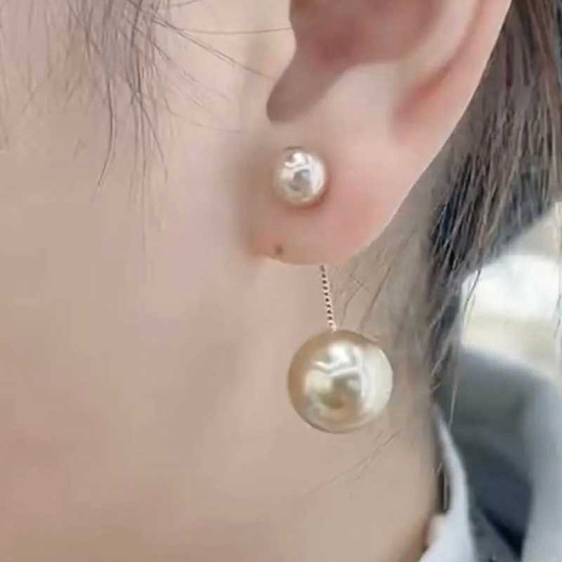 两戴珍珠耳钉S925纯银针耳坠耳环女高级感简约网红长款 耳饰品 一款