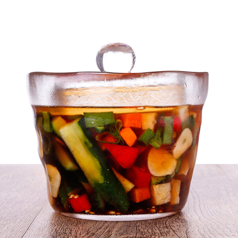 日式 无铅玻璃泡菜坛子一夜渍浅渍加厚重石家用腌菜容器咸菜罐菜缸