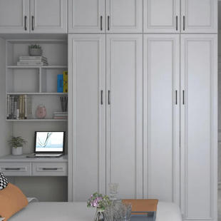 全屋定制衣柜家用卧室白色现代美式 整体组合平开门收纳定做大 新款
