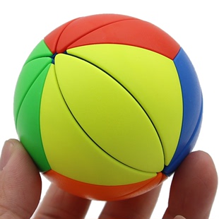 永骏枫叶球魔方彩色魔球魔方圆球形 斜转足球实色益智力儿童玩具
