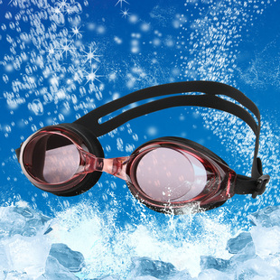 新款 成人高清电镀平光舒适防水防雾游泳眼镜