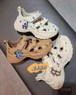 MLB潮流百搭休闲运动凉鞋 男女同款 白色黑色韩国品牌专柜正品